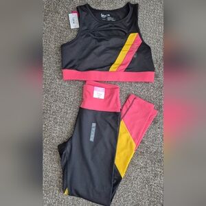 Flirtitude Black and Pink Activewear Set